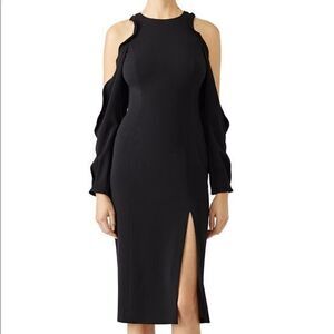 Jay Godfrey black off the shoulder midi dress 4